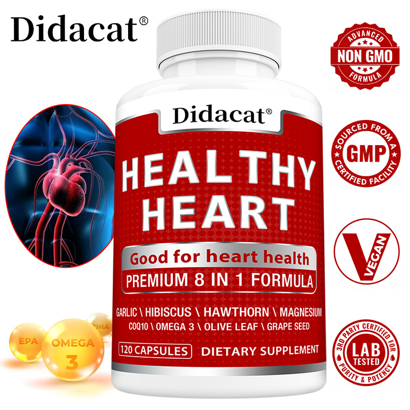 Health Wellness Energy - Hartgezondheidcapsules met CoQ10, Omega-3, knoflook, olijfblad