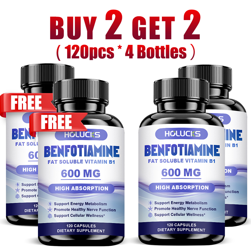 Health Wellness Energy - Benfotiamine-capsules, met vetoplosbare vitamine B1, bevorderen
