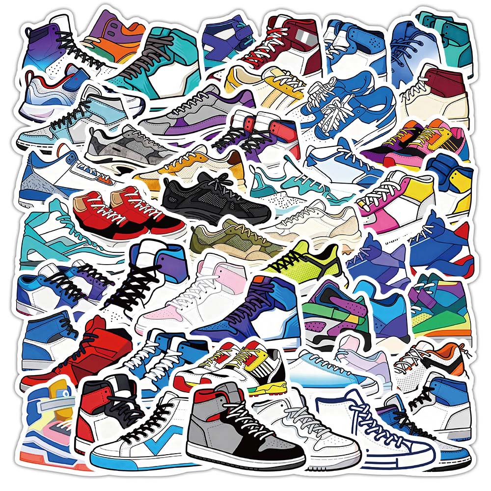 Fitness Journal Planner - 100 STKS Sneakers Graffiti Stickers Sport-