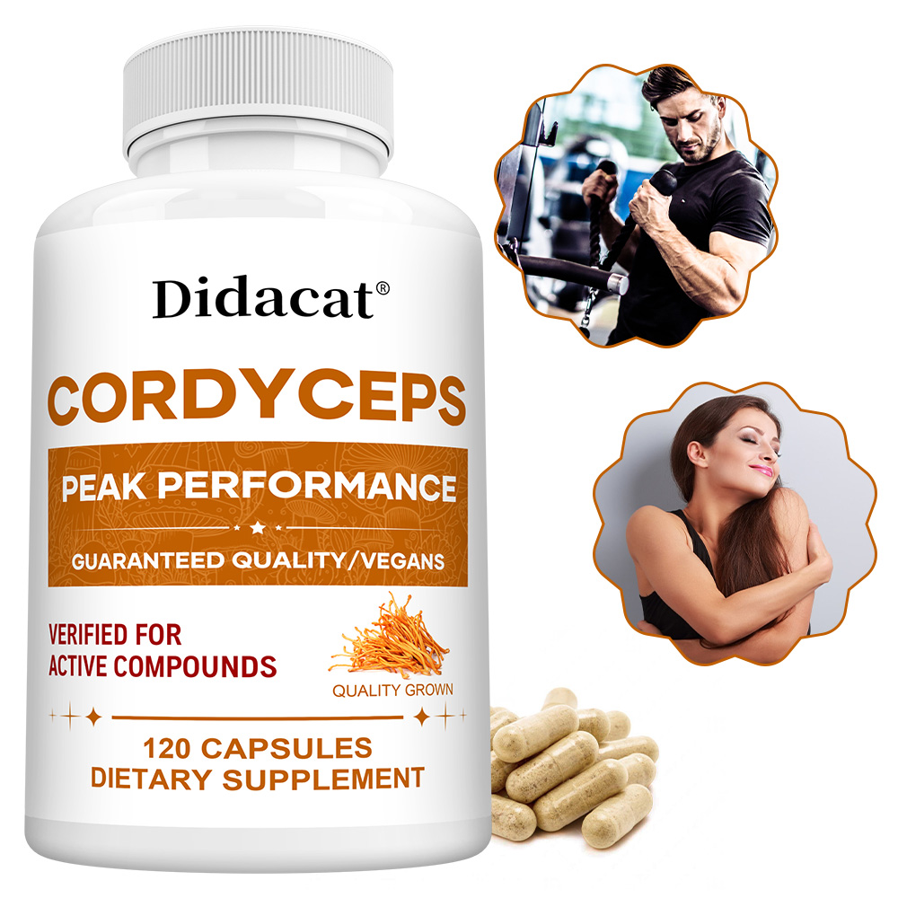 Health Wellness Energy - Cordyceps-paddenstoelcapsules 1000 mg, natuurlijk welzijnssupplement, ondersteunt